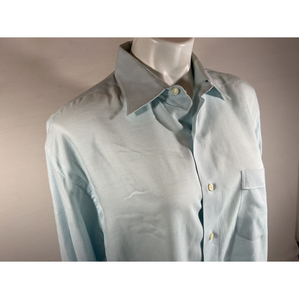 Island Dress Shirt Mens 16 Tommy Bahama Blue Long Sleeve Button Front Casual - Picture 12 of 12